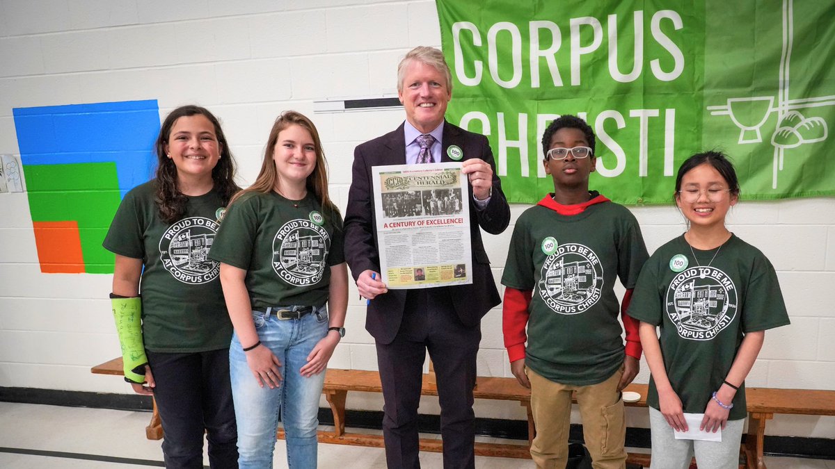 OttCatholicSB's tweet photo. π° What happens when you trust six Grade 6 students with 100 years of history?
The Corpus Christi Centennial Herald! They researched archives, interviewed retired staff and preserved a century of memories.
π https://t.co/gtDgUQ3rwD
#OCSB #ocsbBuildsBridges #BeOCSB #StudentVoice https://t.co/tqW3ddiNcG