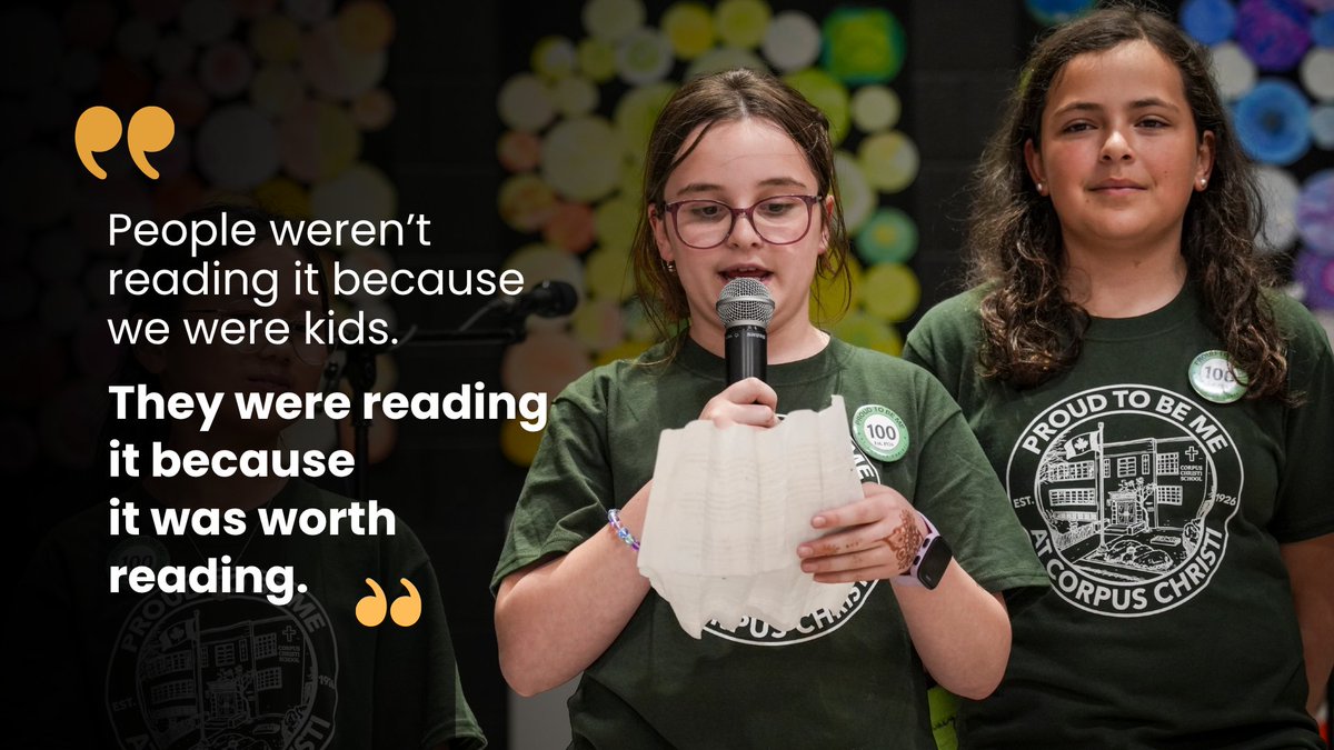 OttCatholicSB's tweet photo. π° What happens when you trust six Grade 6 students with 100 years of history?
The Corpus Christi Centennial Herald! They researched archives, interviewed retired staff and preserved a century of memories.
π https://t.co/gtDgUQ3rwD
#OCSB #ocsbBuildsBridges #BeOCSB #StudentVoice https://t.co/tqW3ddiNcG