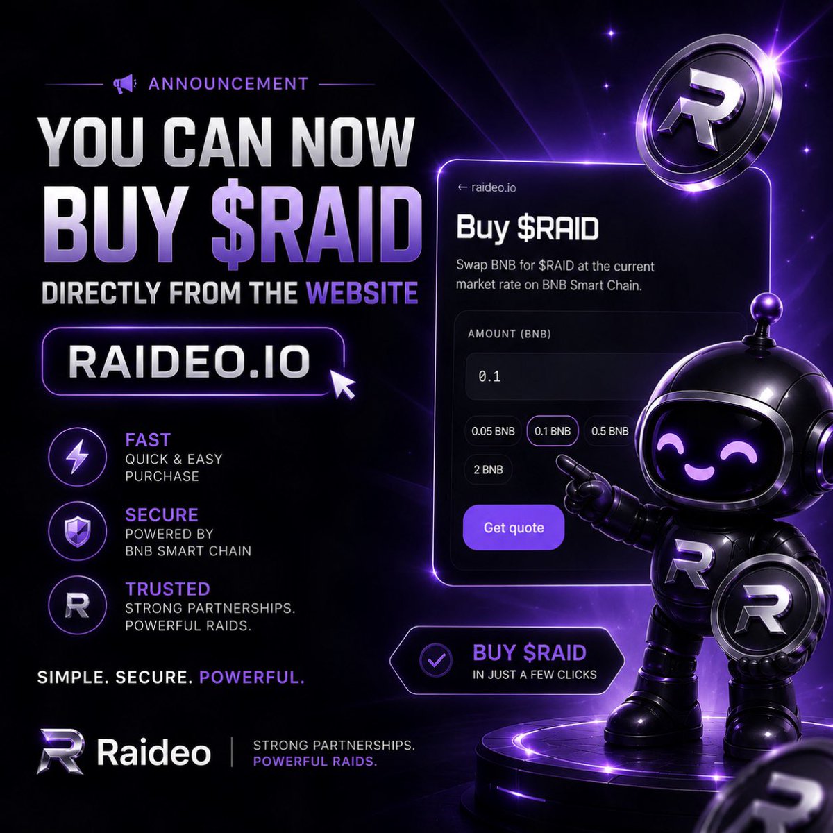 raideobot's tweet photo. You can now buy $RAID directly on the website https://t.co/qAK2NDMpZk 

Buy link: https://t.co/EKPGFaTts2 

Lets goooooooo

$RAID #RAID #BNBChain #BSC #Web3 #Crypto #Altcoins #CryptoLaunch #CryptoCommunity #LowCapGem https://t.co/RxPFXOHQHC
