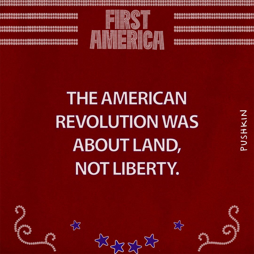 rebeccanagle's tweet photo. “The American Revolution was about land, not liberty.” 🎙️Listen to First America–the true story of how the United States came to be. And how our current political moment is 250 years in the making. Out now - wherever you get your podcasts! #FirstAmerica #America250 https://t.co/7aHd7r4nC1