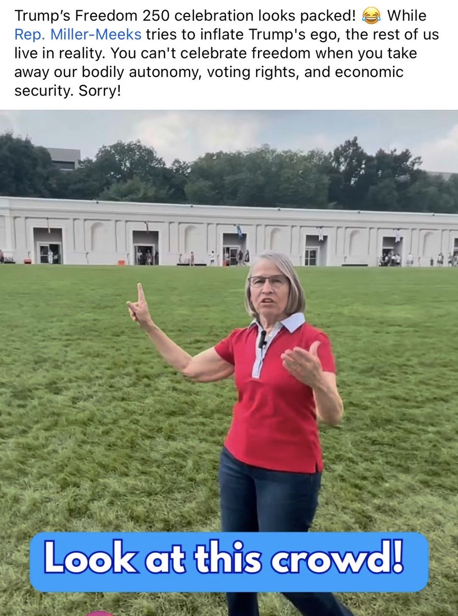 JaFrFrame's tweet photo. @millermeeks Why do MAGA @GOP inflate attendance at tRump’s BS events, @millermeeks? Were there any hogs besides tRump at his unattended big beautiful afFAIR? https://t.co/WG7BjMeop0