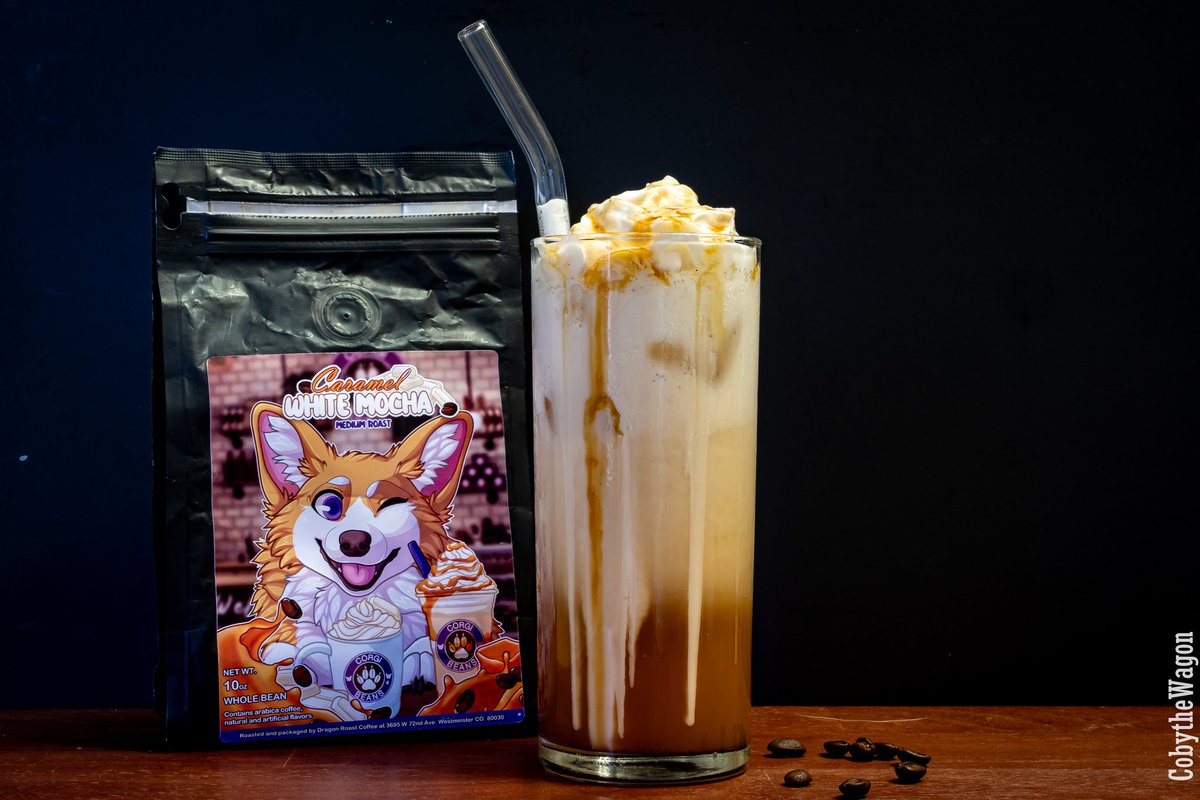 CobyWagon's tweet photo. Corgi Cafe Part 6: Pawprint Cream Soda

Creamy vanilla, caramel white mocha coffee syrup, sparkling soda, and a cloud of whipped cream finished with caramel drizzle.

Made with the @DragonRoast × @BuildAFur  Caramel White Mocha Roast.

#furry #coffee #drinkphotography https://t.co/OFosFFAhWd