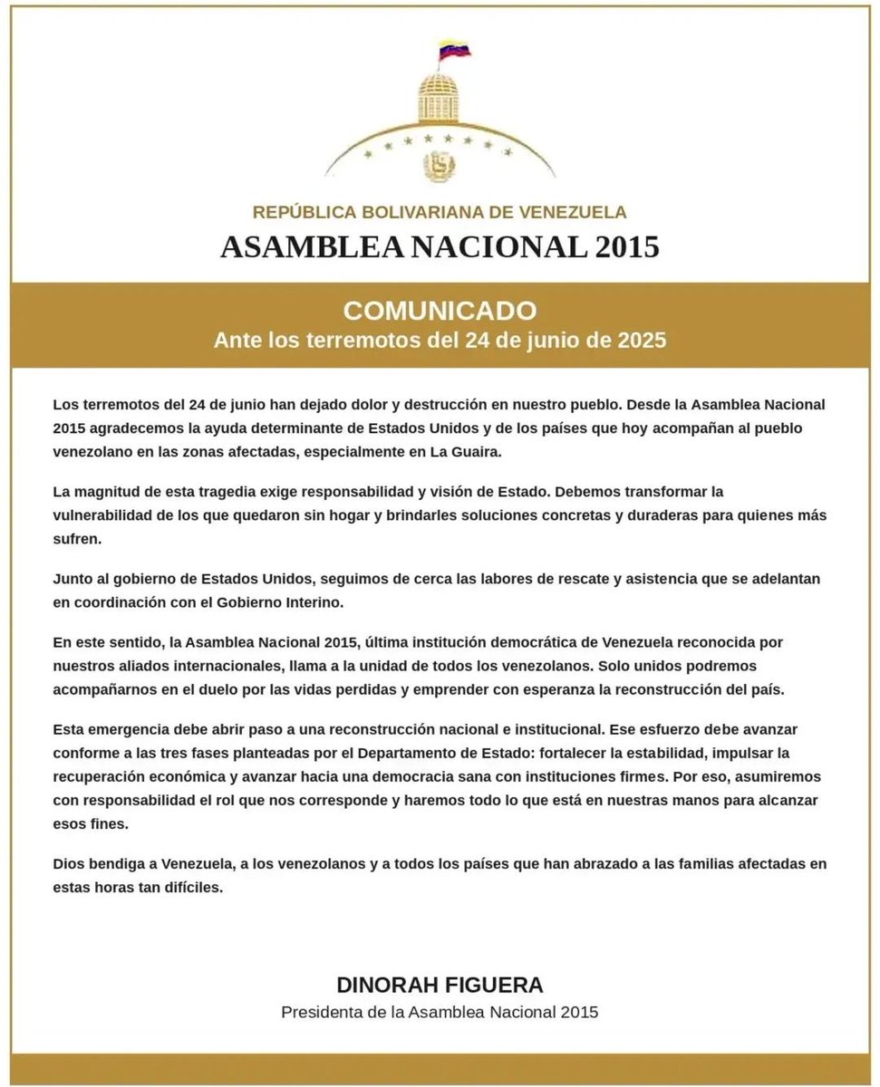 pocvenezuela's tweet photo. #urgente Comunidado de la Presidenta de la Asamblea Nacional @Dinorahfiguera @AsambleaVE https://t.co/WWyXWqKX9M