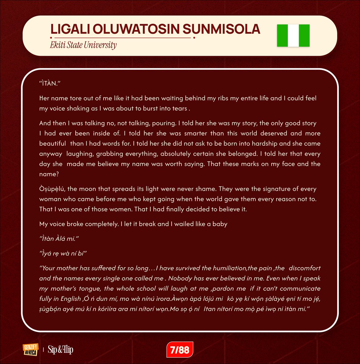 genzifyafrica's tweet photo. 4.1 Ligali O. Sunmisola — Ekiti State University 🇳🇬 https://t.co/b85D6vlpTE