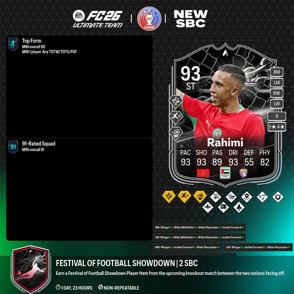 FifaUtPosting's tweet photo. Lo nuevo de hoy!
- metcalfe sbc
- rahimi sbc
- david sbc
- marquesinas
- nueva evo
#FC26 #EAFC26 https://t.co/ehGmAIZhne