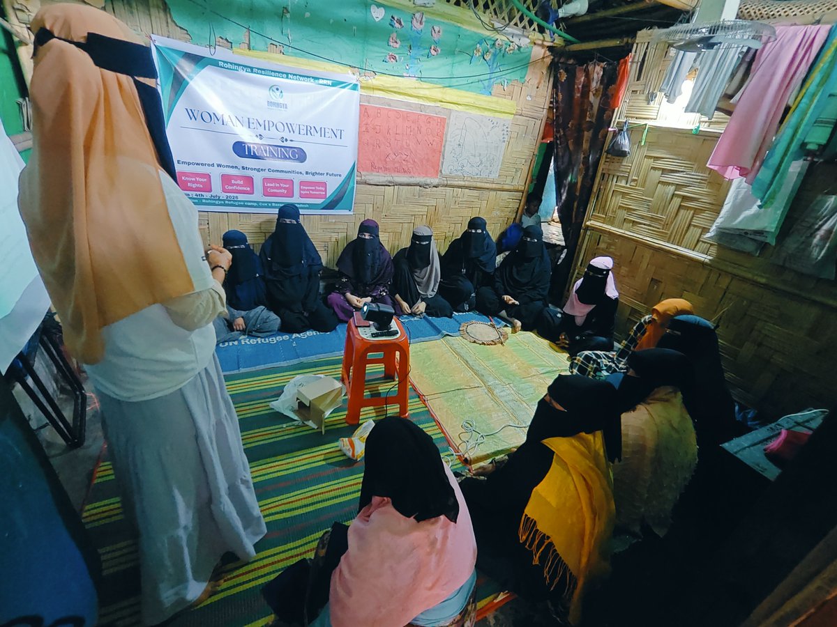 RRnetwork1's tweet photo. Today, #RRN successfully conducted Woman Empowerment Training for Rohingya refugee women, promoting women's rights, leadership, confidence, and positive community change. #RRN remains committed to empowering women and girls for a stronger, more resilient future. https://t.co/XAJDQqKqkb