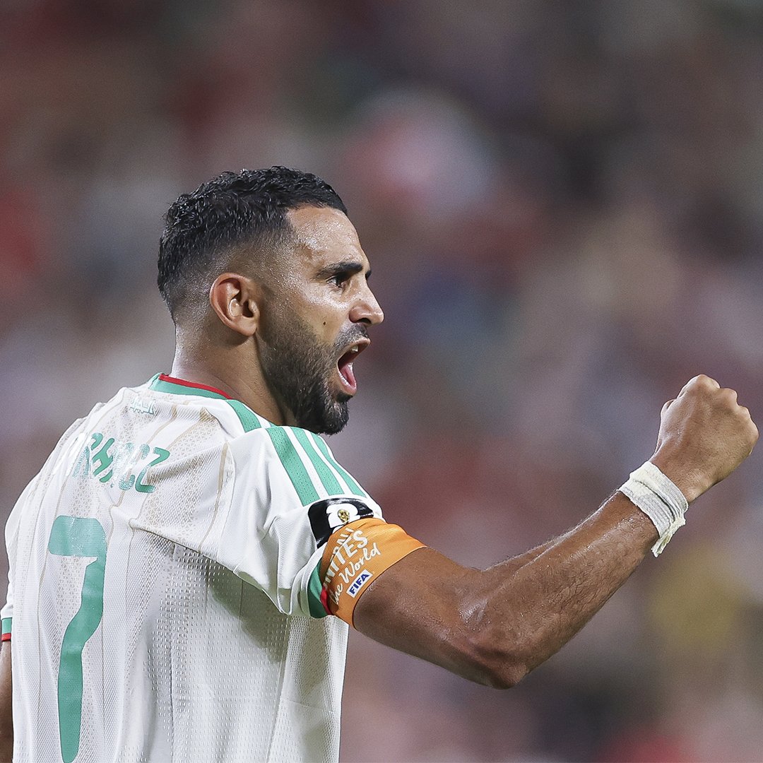 fifaworldcup_ar's tweet photo. محرز: نريد الذهاب بعيدًا من أجل وطننا 🇩🇿

#FIFAWorldCup