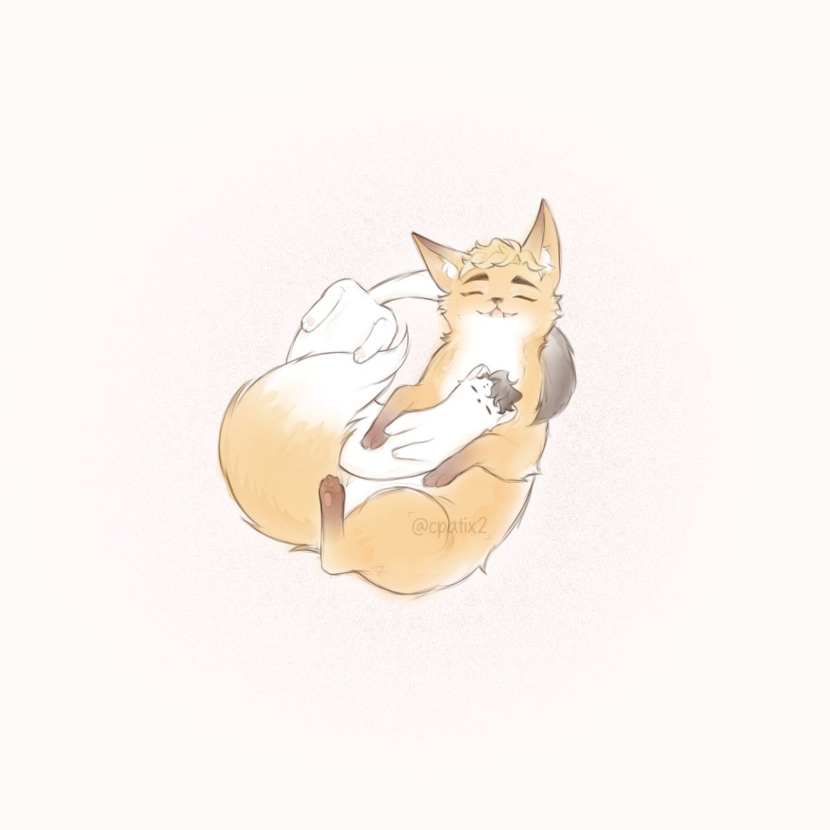 cpatix2's tweet photo. Why hadn’t anyone told me that draw' Foxtsumu and Omisel was so entertainment!
#sakuatsu #haikyuu https://t.co/VD9qsW1uF2