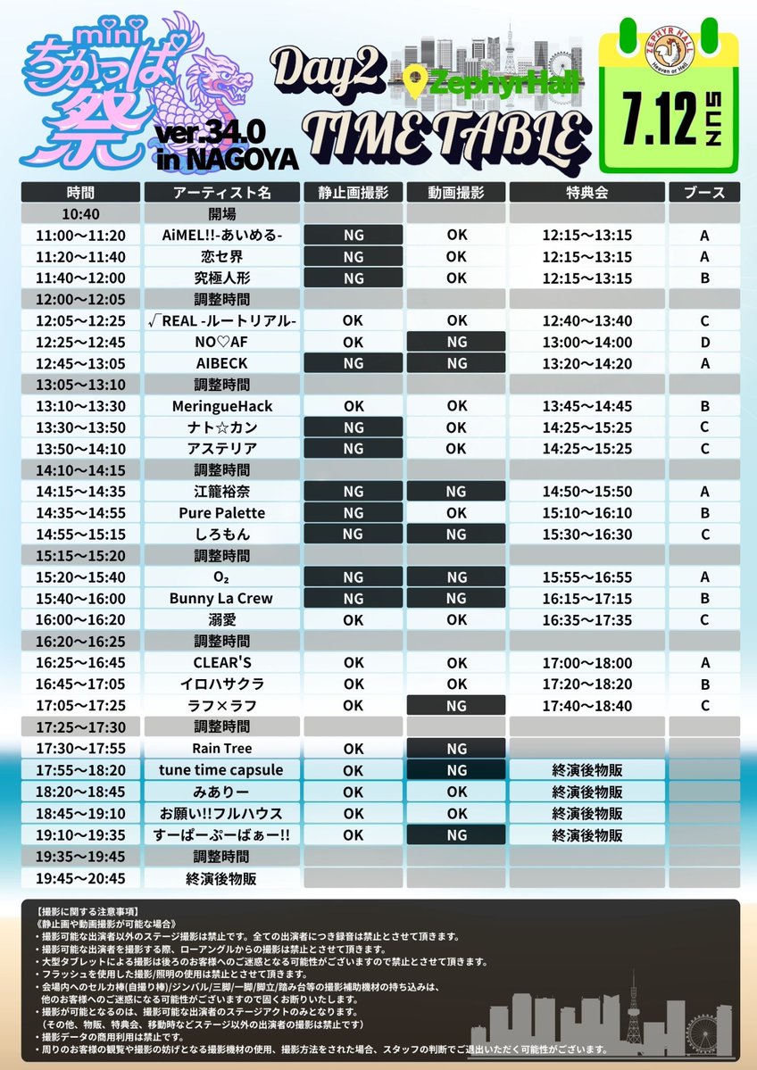 roughlaugh_o's tweet photo. 〔お知らせ📢〕

／
 『 mini ちかっぱ祭 ver.34.0 in NAGOYA 』TT解禁🌼
＼

🗓️2026年7月11日(土)・12日(日)
📍ZephyrHall

﹌﹌﹌﹌﹌﹌﹌﹌﹌﹌﹌﹌﹌﹌﹌
《11日》 ⏰開場11:00 / 開演11:20

▼ #ラフラフ LIVE🎤 （静止画撮影◎）
⏰19:50-20:15

▼ #ラフラフ 特典会📸
⏰終演後物販

﹌﹌﹌﹌﹌﹌﹌﹌﹌﹌﹌﹌﹌﹌﹌
《12日》 ⏰開場10:40 / 開演11:00

▼ #ラフラフ LIVE📸 （静止画撮影◎）
⏰17:05-17:25

▼ #ラフラフ 特典会📸
⏰17:40-18:40（C）

﹌﹌﹌﹌﹌﹌﹌﹌﹌﹌﹌﹌﹌﹌﹌

🎫先着販売中.ᐟ.ᐟ
《11日》 
▶︎ https://t.co/ZbuYQ5E79E
《12日》 
▶︎ https://t.co/4JuWKaz5h3

詳細はこちら🔗
▶︎ https://t.co/RbzZSAAARj

ぜひお越しください🏯✨

#miniちかっぱ祭 
#ラフラフ