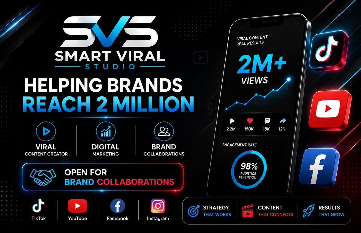 MarketingSido's tweet photo. @monicaa_AI Helping brands turn ideas into viral content that drives real results.
🎥 Content Creation
📢 Brand Collaborations
📱 TikTok • YouTube • Facebook • Instagram
🌍 Open to partnerships worldwide.
📩 DM for collaborations.
#ContentCreator https://t.co/rVuBXxsXDI