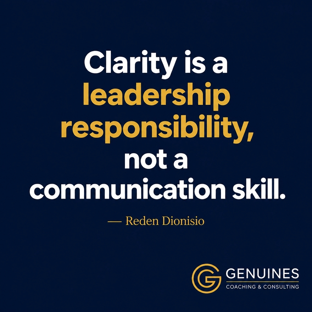 RedenDionisio's tweet photo. As a leader, you don't just speak; you set the heading. If your team is drifting, check your signal. Clarity isn't a soft skill; it’s your job.

Read this week's blog for the 7 biggest clarity killers.

#ThursdayQuote #LeadershipClarity #LeadingWithIntent https://t.co/DUSbOViStP