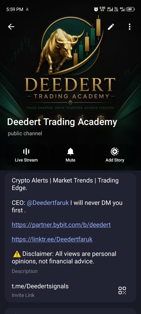 Ahmad_Deedert01's tweet photo. 🚀 Looking for high-quality crypto trading signals?
Clear entries, targets, stop-loss &amp; solid reasoning with strong risk management.
Focused group of serious traders (currently 53 members).
Join here: https://t.co/oN0IL6JimS
Let’s trade smarter  💪 https://t.co/qHDEx75maT