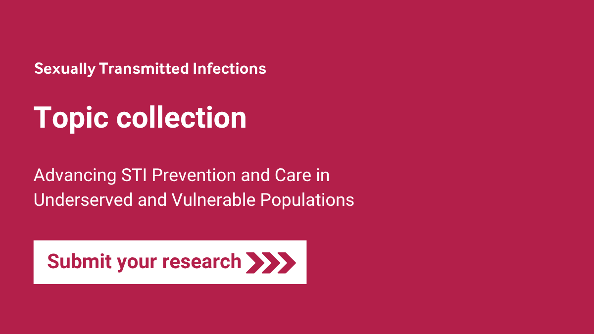 STI_BMJ's tweet photo. 'Advancing STI Prevention and Care in Underserved and Vulnerable Populations'
We have topic collections in your research area: https://t.co/LLfntw15RR https://t.co/O8ByvH7Iw7