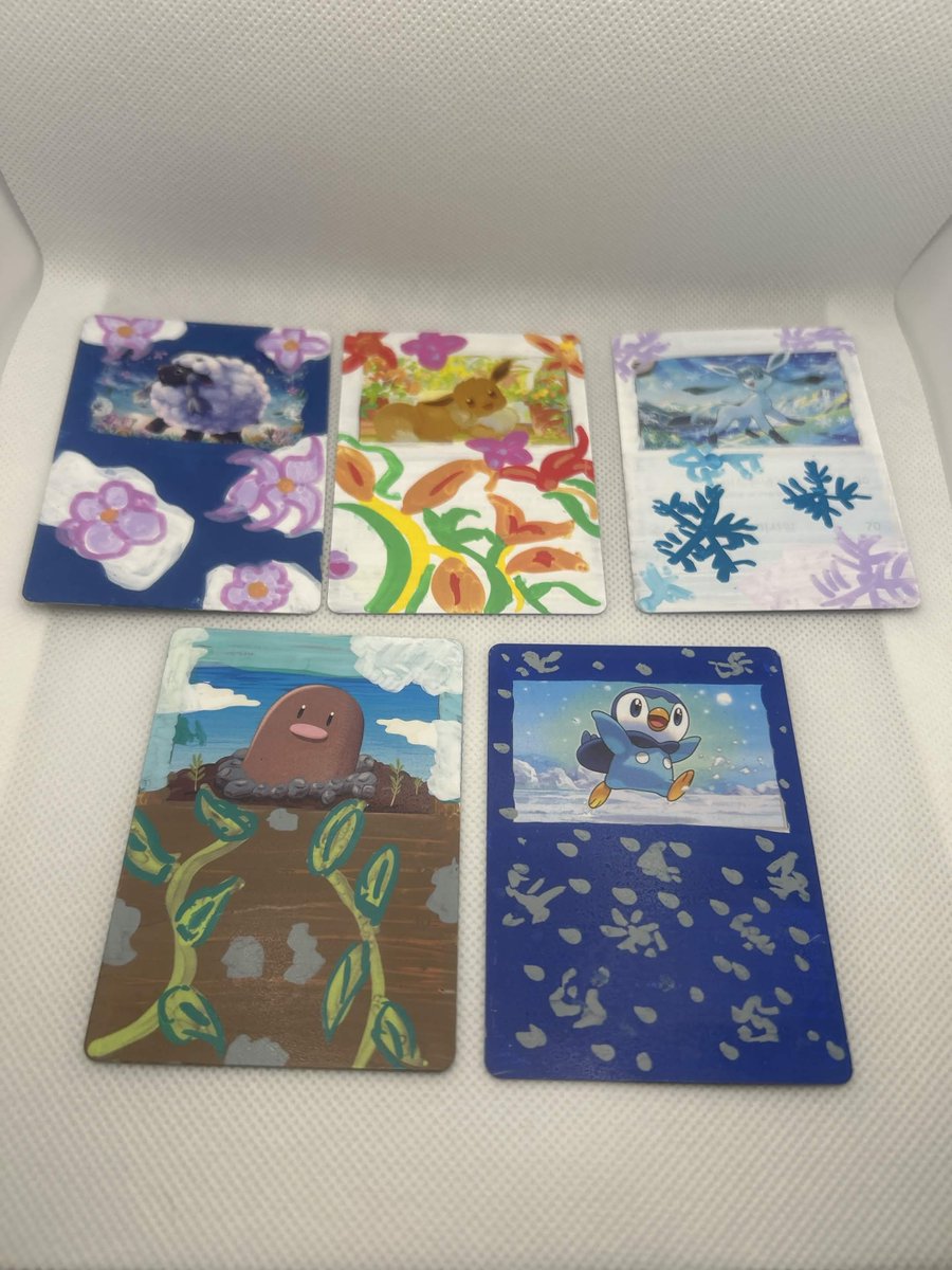 nellybeansart's tweet photo. Some more #pokemon painted cards,  these have been a blast. 

#smallartist #art #cards https://t.co/XE4NZdIpBn