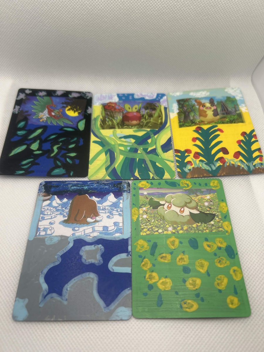 nellybeansart's tweet photo. Some more #pokemon painted cards,  these have been a blast. 

#smallartist #art #cards https://t.co/XE4NZdIpBn