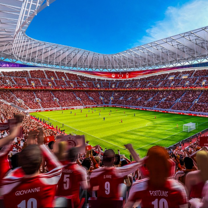 eurofootcom's tweet photo. 🚨🇬🇷 Olympiacos owner Evangelos Marinakis on building a new stadium: "We will present the GREATEST project ever unveiled in the history of Greek football: a unique undertaking for which no state funding has been requested, none has been granted, none will be granted, and not a single Greek taxpayer will bear any financial burden." ✅