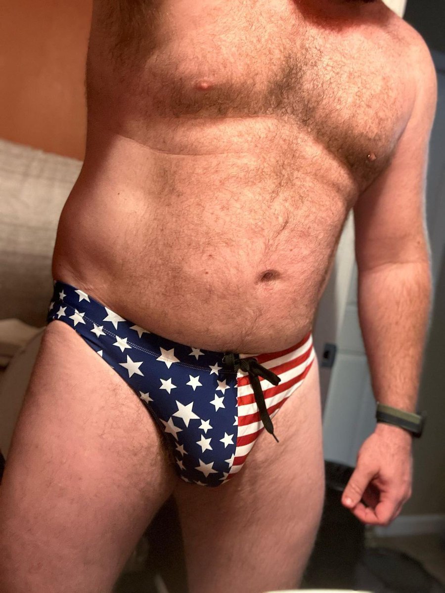 SirKurtusf's tweet photo. Should I bring out the stars and stripes speedo for the holiday weekend? Btw love me some speedos. https://t.co/GnncE6mTXI