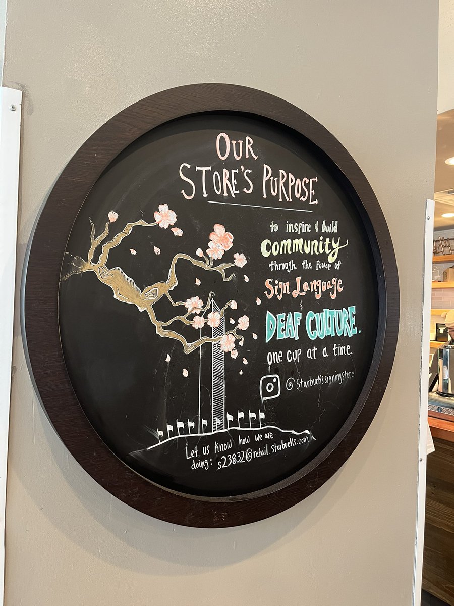 jacob_wass's tweet photo. Starbucks (H Street)

Rating: 10/10 ⭐️⭐️⭐️

Stumbled into Starbucks and noticed the cashier communicating with a coworker in sign language. Quickly realized everyone else was too

Turns out I’d walked into Starbucks’ Signing Store, where every employee is fluent in ASL. I placed my order by writing it on a tablet

This concept is incredible and there needs to be more of these across the country. One of the coolest places I’ve been to in DC