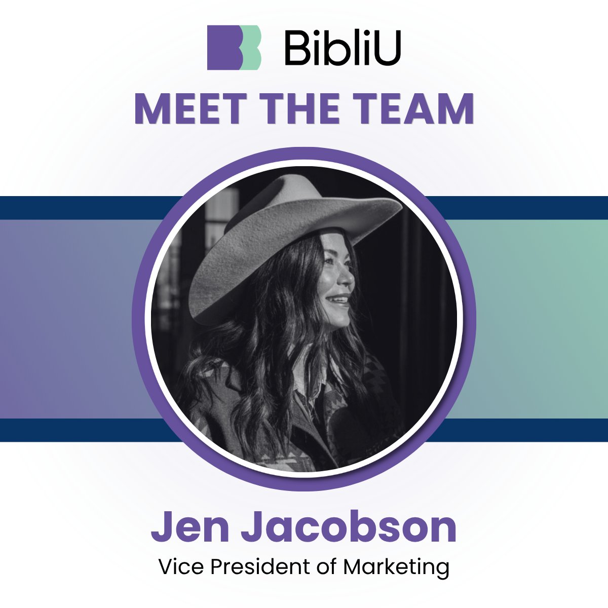 BibliUSocial's tweet photo. 🌟 Welcome, Jen Jacobson, our new VP of Marketing!

She is excited to tell our story in a way that truly reflects the impact BibliU makes in higher ed. 🚀

Outside of work, you’ll usually find Jen chasing her next adventure with her family! Or at a country music show 🤠🎶 https://t.co/dw67DhMrZV
