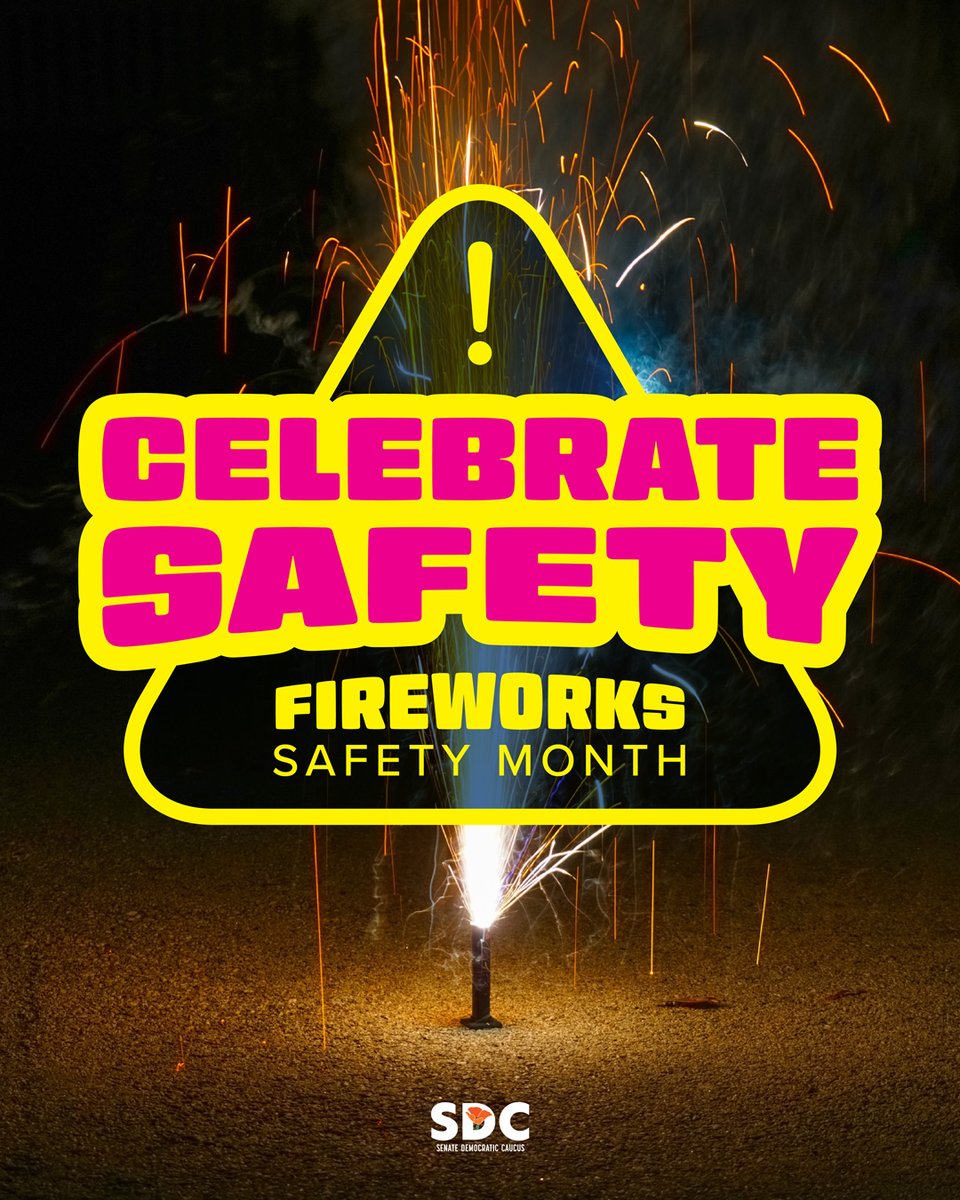 CASenateDems's tweet photo. 🎆 July is Fireworks Safety Month!

If you are planning to celebrate the #JulyFourth with #fireworks, do not spark a wildfire. Check your local ordinances to see if fireworks are legal where you live.

Be safe this holiday weekend! ➡️ https://t.co/WgizwtSEkF

#SafeAndSane https://t.co/i5gHLM2FSm