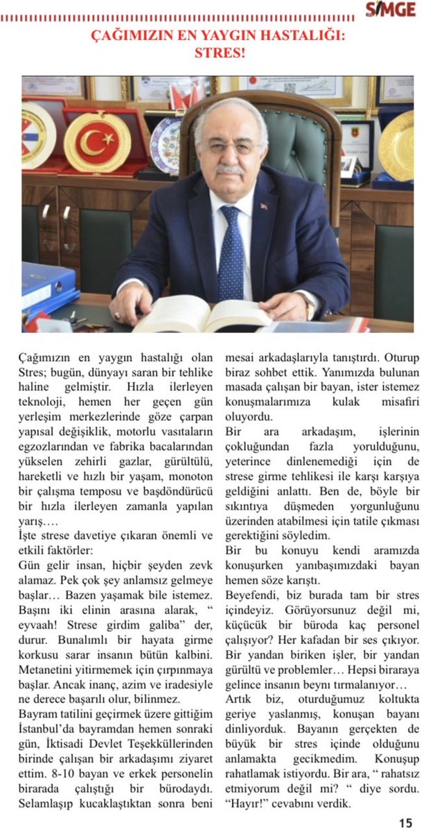 profbayramaltan's tweet photo. “ÇAĞIMIZIN YAYGIN HASTALIĞI: STRES!…” başlıklı uzun bir makalemin  özetini SİMGE Dergisi yayınlamış. 
Derginin İmtiyaz Sahibi, Sorumlu Yazı İşleri Müdürü ve bütün çalışanlarına  teşekkür ediyorum https://t.co/JTgu5aC7wJ