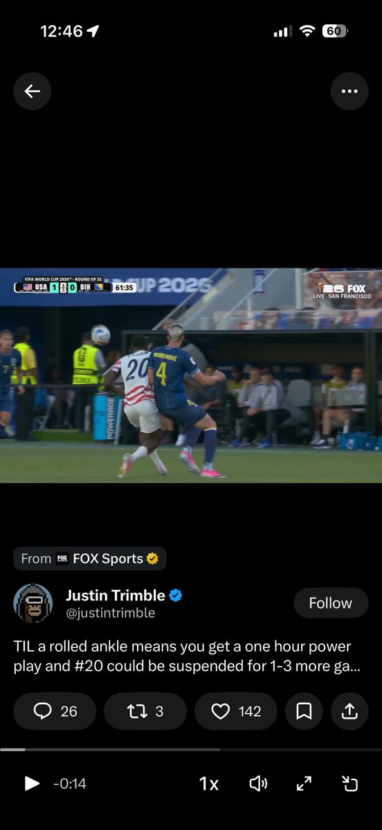 BurnerVol16's tweet photo. @gadget58534 @chelsmdo @pavisback Weird he’s in front in relation to the ball in both photos as the Bosnian initiates contact. Regardless, missing almost two full games for incidental contact is soft as fuck. And no review process is even crazier. Fine eject him if you want but the suspension is unwarranted https://t.co/6l6lFTjG9y
