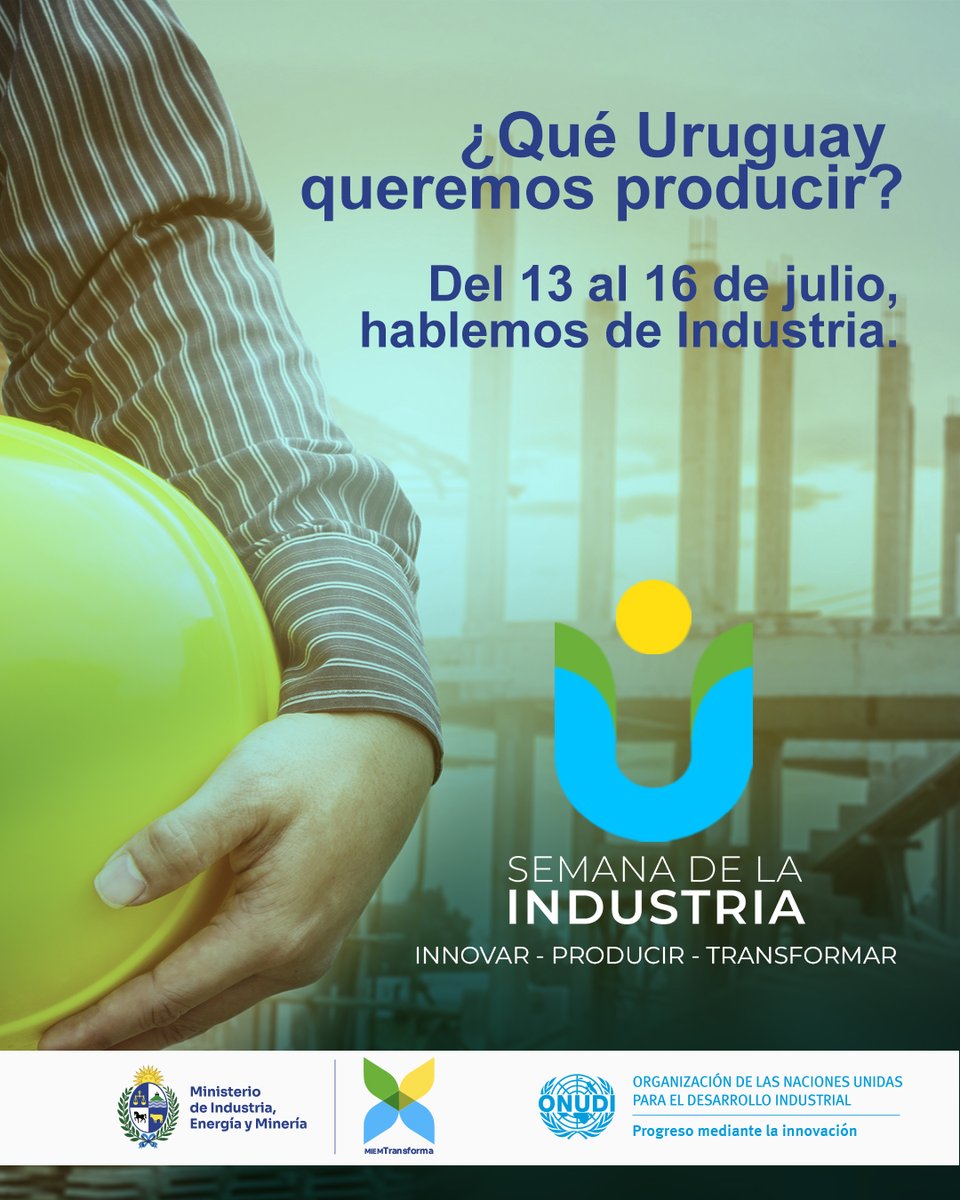 MIEM_Uruguay's tweet photo. 🤝Uruguay abre una conversación nacional y regional sobre planificación y política industrial.

El MIEM, junto a @ONUDI_conosur, reunirá a referentes nacionales e internacionales para presentar el Plan de Industria Uruguay y discutir qué capacidades productivas necesita el país. https://t.co/4u4jFnGsct