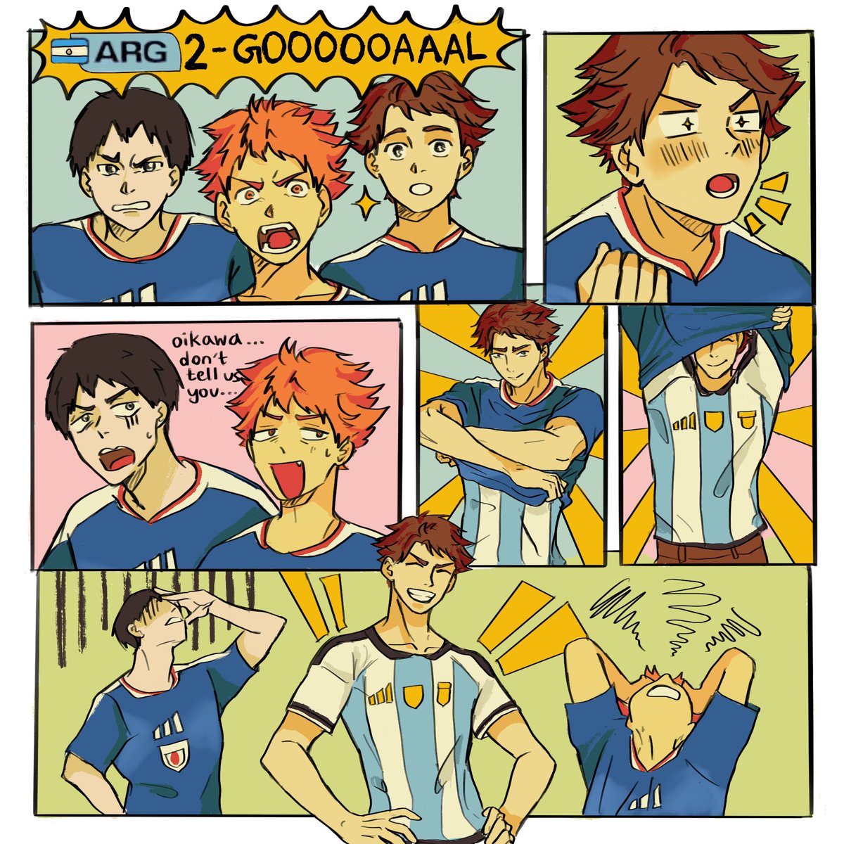 nishinowhy's tweet photo. sorry guys this is actually what happened afterwards #haikyuu (part 2 left➡️right) https://t.co/AyK2EijjCh