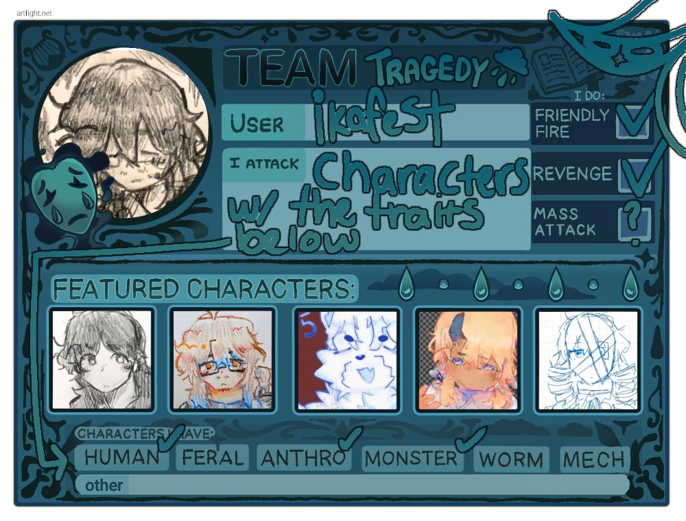 squidfestival's tweet photo. im on art fight!! come fight me bro https://t.co/U8lEjDGNhA