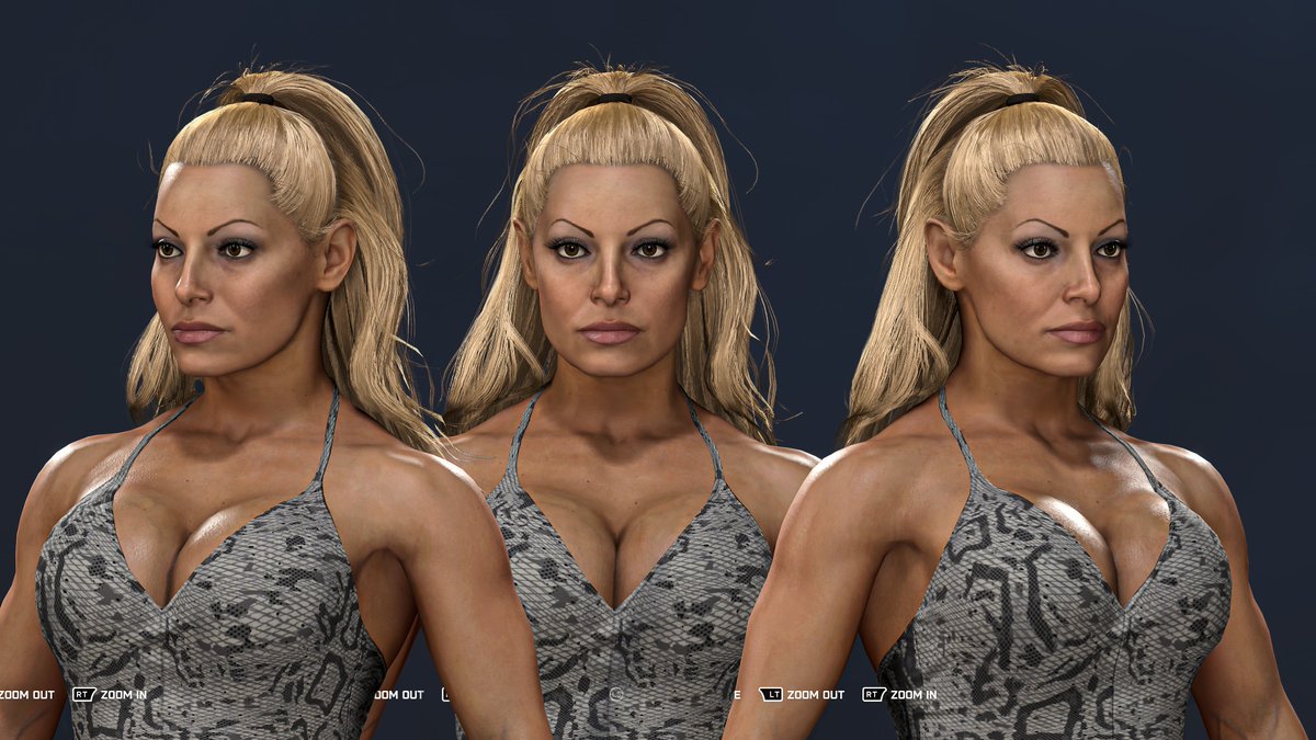 WhatsTheStatus's tweet photo. Trish Stratus '00 is really well done. There are some models in this game that are really off, but when they try, man, it's so good. #WWE2K26 https://t.co/ZBG5Zp3etK