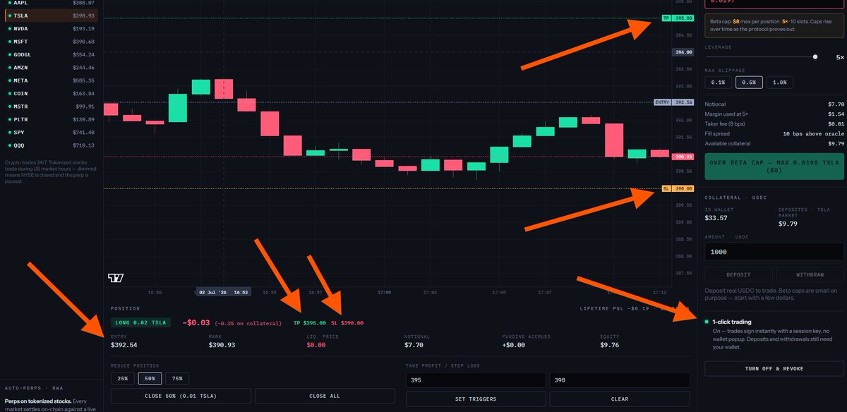 KineticLiquid's tweet photo. Just opened a 5x long of the Tokenized $TSLA stock from $NEST live on @Pumpfun straight from $KLIQ dApp!

27rghZuqgr7LFyXNZ7bc2whZhfXtRn9vqGNg2DLypump

https://t.co/gXEBMXkKxc

Live: https://t.co/mtcYVP9JuF

With the 1-Click Percolator inspired Keeper Engine - you can see all my automated Take Profit positions and Stop Loss positions.

Making it easy for new Leverage Traders to undestand Perpetual Trading of RWAs!
