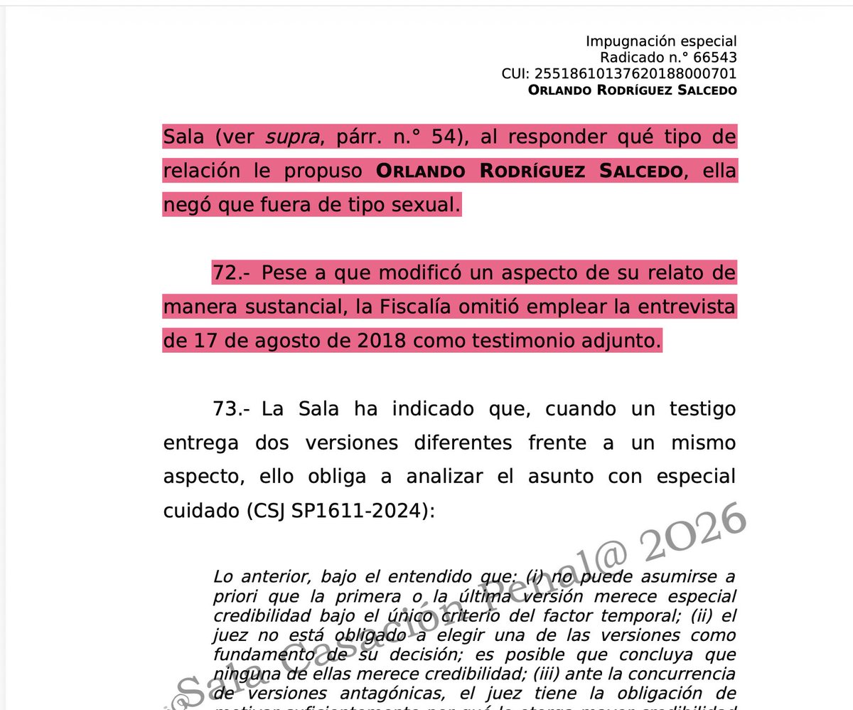 MontoyaPype's tweet photo. ‼️Testimonio Adjunto. La entrevista ingresó como p. referencia, puede ser valorada como testimonio adjunto? Rta; NO. 

Sigue la CSJ sin unificar la jurisprudencia, una línea rígida y una línea flexible al tiempo. https://t.co/qRQ22m7Sj3