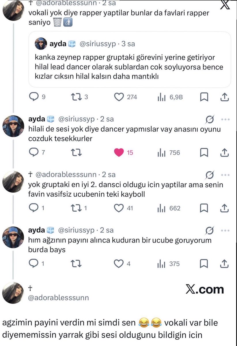 neymisbuyaav's tweet photo. Vokali yok diye rapper yaptılar ==> rapper olduğunu kabul ettin 
Favın vasıfsız ucubenin teki==> zeynepin iyi olmasını kabullenemiyorsun 
Vokali iyi bile diyememişsin yrrk gibi sesi var ==> vokali güzel senin kulak sorunlu ve saygısızın tekisin 
Sana laf anlatmak ==> boş https://t.co/D5zGTD9Rwk