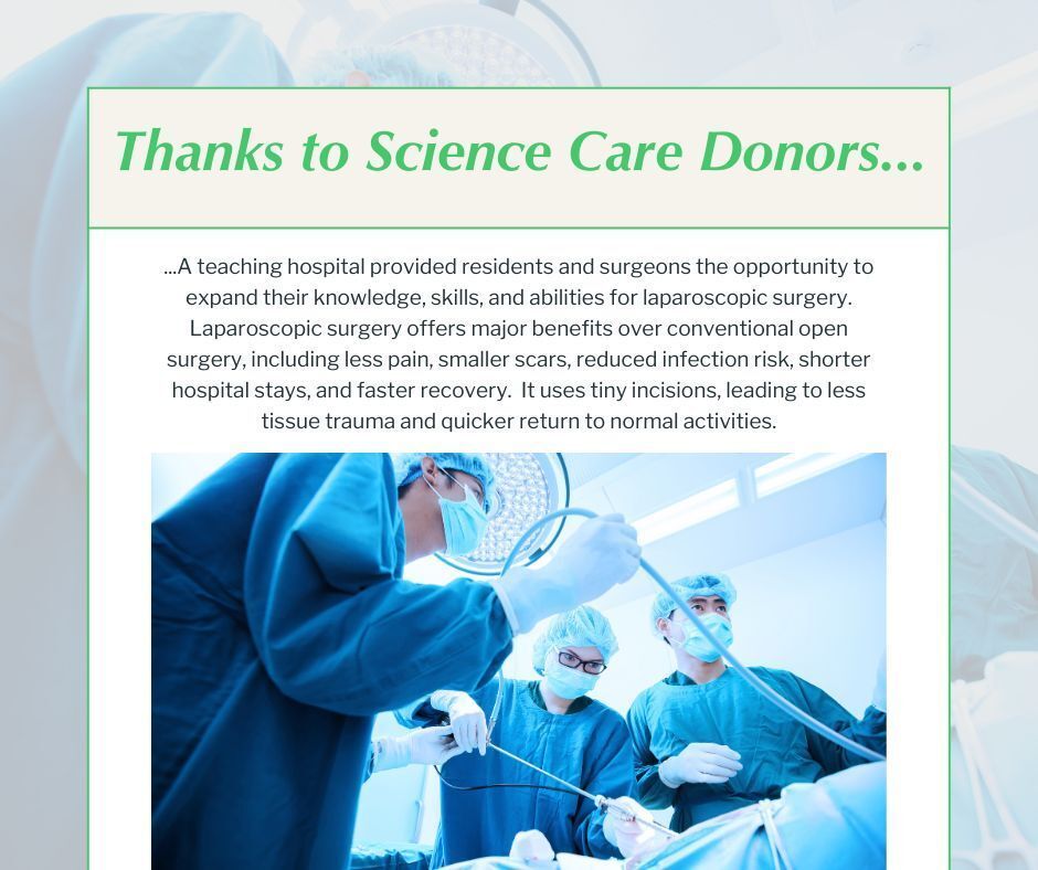 sciencecare's tweet photo. Minimally invasive surgery continued to evolve thanks to body donation. Teaching hospitals provided residents and experienced surgeons the opportunity to practice laparoscopic procedures. These techniques translate into less pain, fewer complications, and quicker recoveries. https://t.co/1rTZGI3RsY