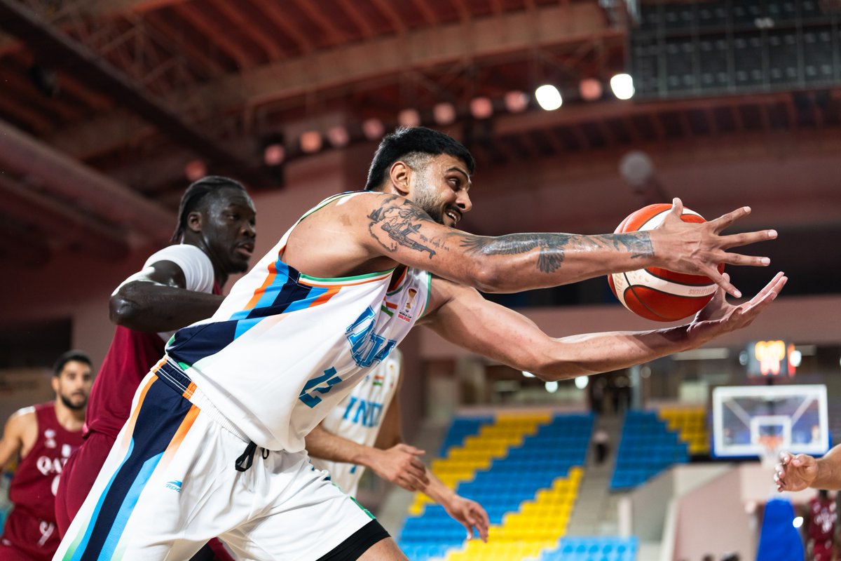 theofficialibl's tweet photo. No easy games in #FIBAWC Qualifying 🥵
Every possession was a battle, as Qatar got the better of our boys in Ahmedabad.
We go again Sunday 🔁
#IBL #TheNewGame #StepItUpIndia https://t.co/vSkOeZxSoE