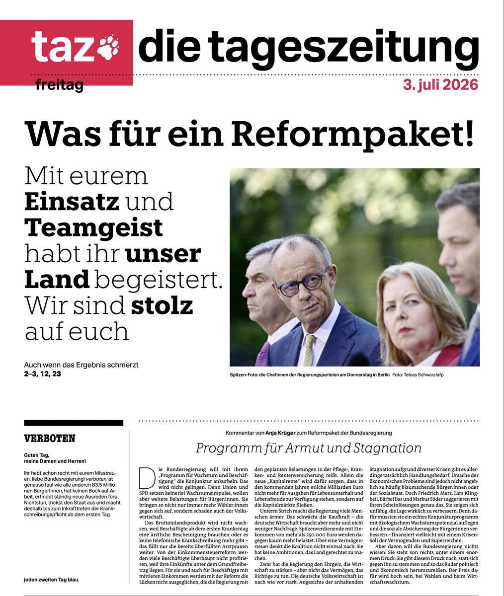 lukaswallraff's tweet photo. tazeins zu den Beschlüssen der Regierung @tazgezwitscher https://t.co/JwdTAHxXAJ