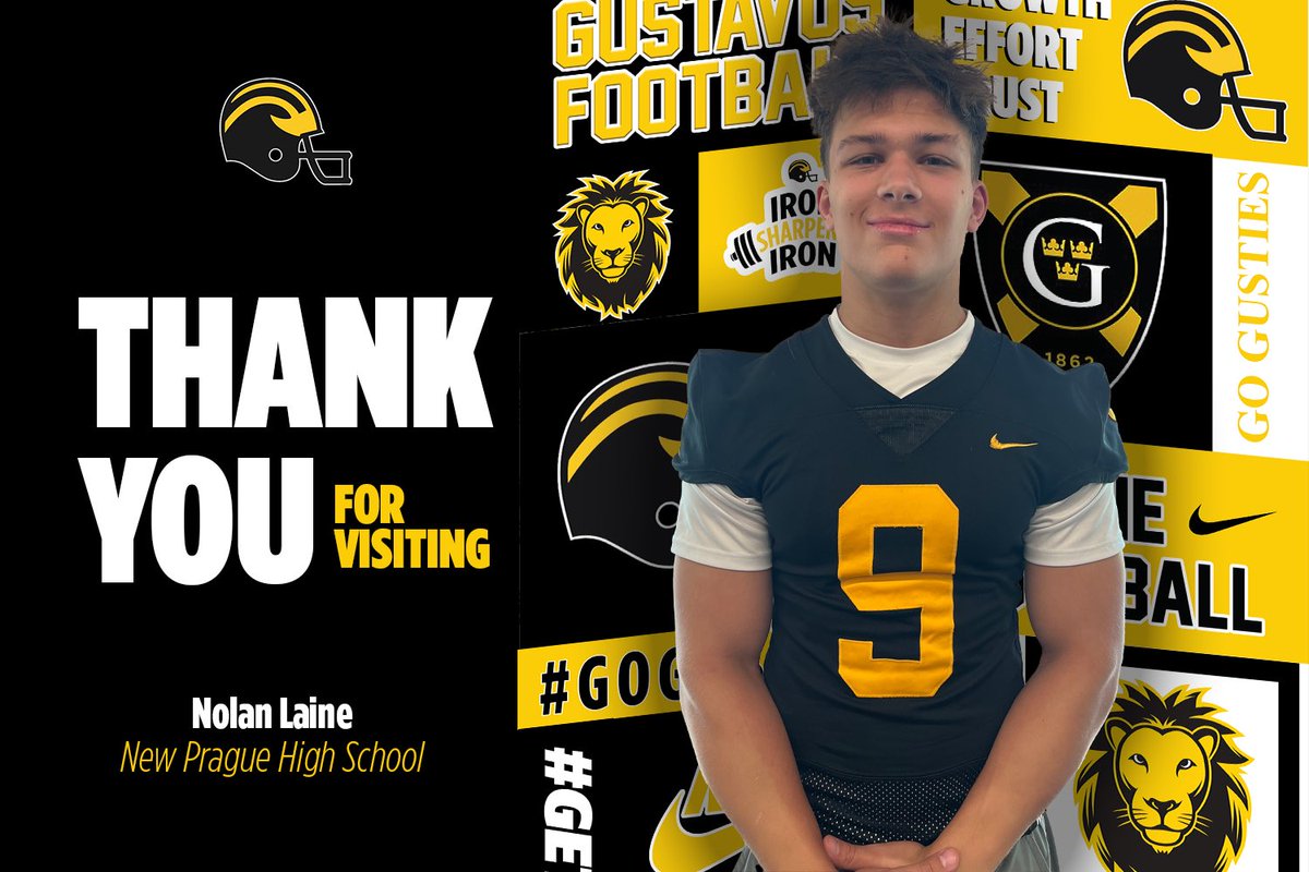NolanLaine's tweet photo. Thank you @CoachRauen and @CoachHaugengac for inviting me for a visit! @gustiefootball https://t.co/3ciQ2FDPxE