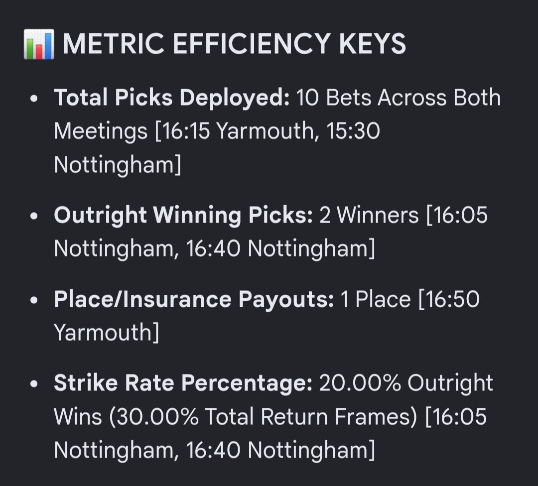 G3RHORSEBETS's tweet photo. My Algorithms metric performance
#Nottingham
#Yarmouth https://t.co/oUrGbFvVuw