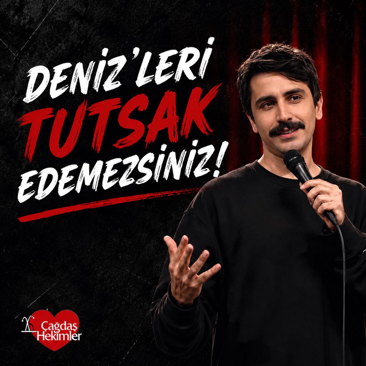 cagdas_hekimler's tweet photo. Deniz Göktaş’ın gözaltına alınması, yalnızca bir komedyene değil; düşünceye, mizaha ve ifade özgürlüğüne yönelmiş bir gözdağıdır. Güldürenlerden korkan, eleştiriyi suç sayan anlayış; toplumu sessizleştirmeye çalışsa da bunu başaramayacak! https://t.co/E1pzISUrrg