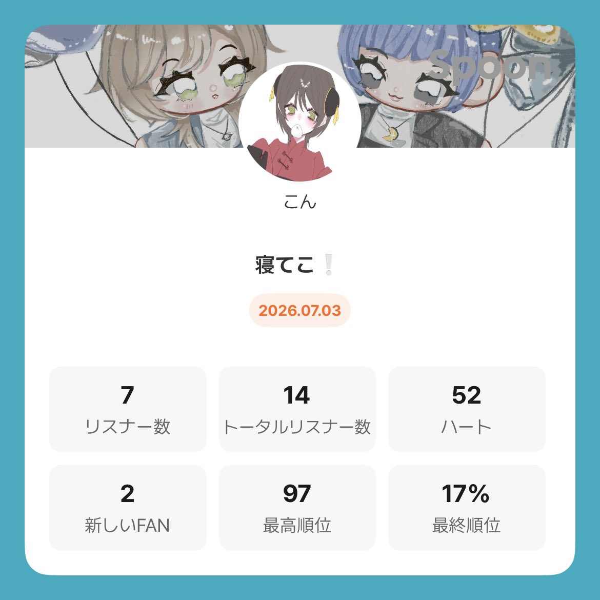 konix__4's tweet photo. 遅い時間に来てくれて、こんと喋ってくれた人も寝てってくれた人もありがと😭💕 https://t.co/wyHUN71kJ2
