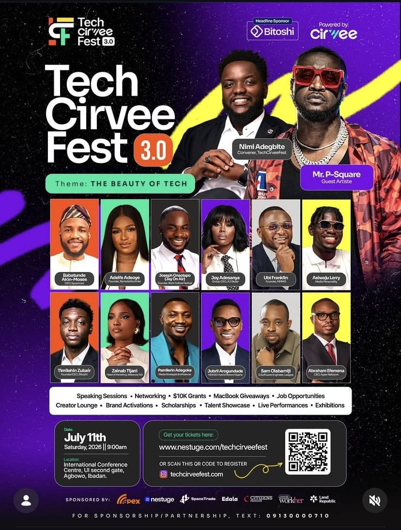 Dev_OluwaPelumi's tweet photo. 🚨 BIG NEWS, IBADAN! 🚨

P-Square is coming to Tech Cirvee Fest 3.0! 🔥

A full day of tech, networking, innovation, and an unforgettable live performance.

🎟️ Grab your ticket now before it’s gone!
🔗 https://t.co/451yZX9TKx

#Techcirveefest
#beautyoftech
#tcf3
#tcf https://t.co/yIcTXfAopW