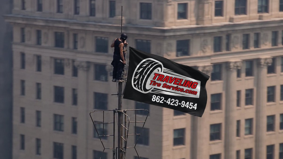 TravelingTireNJ's tweet photo. Their tires were done before they got down! Get your tires replaced while you handle other tasks. (like scale a building) Our #mobiletireservice trailer comes directly to your location, equipped with a tire machine and a high-speed balancer. Visit https://t.co/QWkHmuXsys https://t.co/L3NcejO9QT