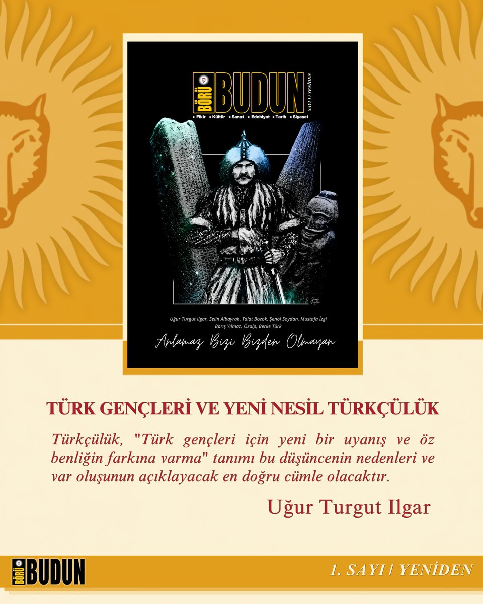 borubudundergi's tweet photo. Uğur Turgut Ilgar'ın kaleminden: “TÜRK GENÇLERİ VE YENİ NESİL TÜRKÇÜLÜK” Börü Budun Dergisi’nin yeniden yayımlanan 1. sayısında sizlerle...

@UgurTurgutIlgar

Börü Budun Dergisi 1. sayısını almak için; https://t.co/INmjtb62eW bağlantıya tıklayınız.

#BörüBudun #BörüBudunDergisi #UğurTurgutIlgar #ılgarınkaleminden #ılgarca