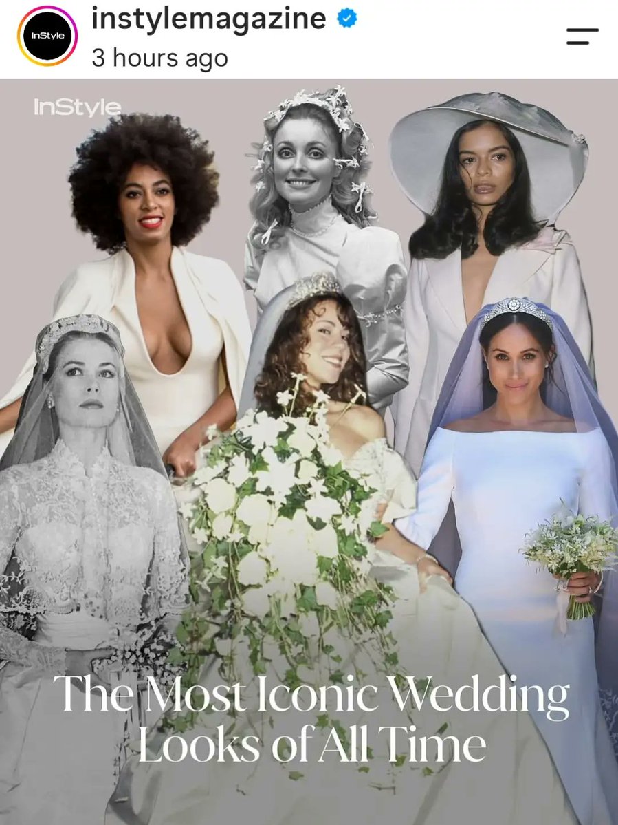 DBrown99944's tweet photo. InStyle Magazine: The most iconic wedding looks of all time

#MeghanSussex #HarryandMeghan https://t.co/HZ4frWTdcm