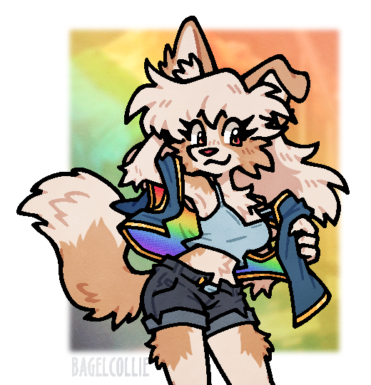 bagelcollie's tweet photo. ok I know, TERRIBLY late but finally got some time to draw ish 😫 but have a little rainbow hoodie regardless https://t.co/LptYi8pb7N