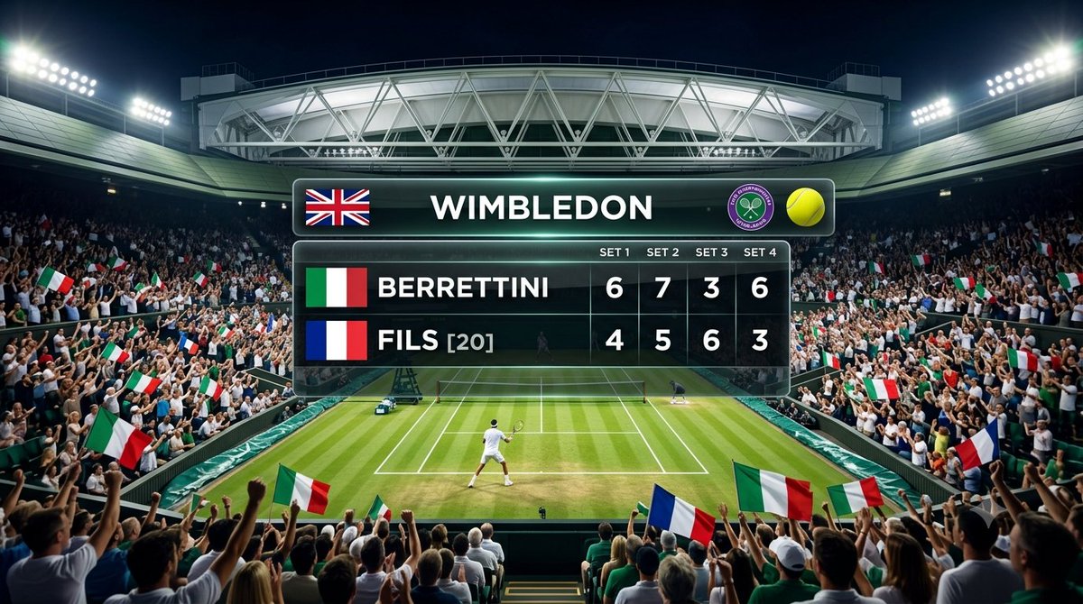 JuanPTeixeiraCM's tweet photo. Wimbledon 🎾🇬🇧 | Ronda 2️⃣

Final del partido en el Court Central 

Berrettini 🇮🇹 6️⃣ | 7️⃣ | 3️⃣ | 6️⃣
Fils [2️⃣0️⃣] 🇫🇷 4️⃣ | 5️⃣ | 6️⃣ | 3️⃣

#ATP #GrandSlam #Wimbledon #Londres #GranBretaña #Berrettini #Fils #Italia #Francia https://t.co/zYVYSk1Ihu