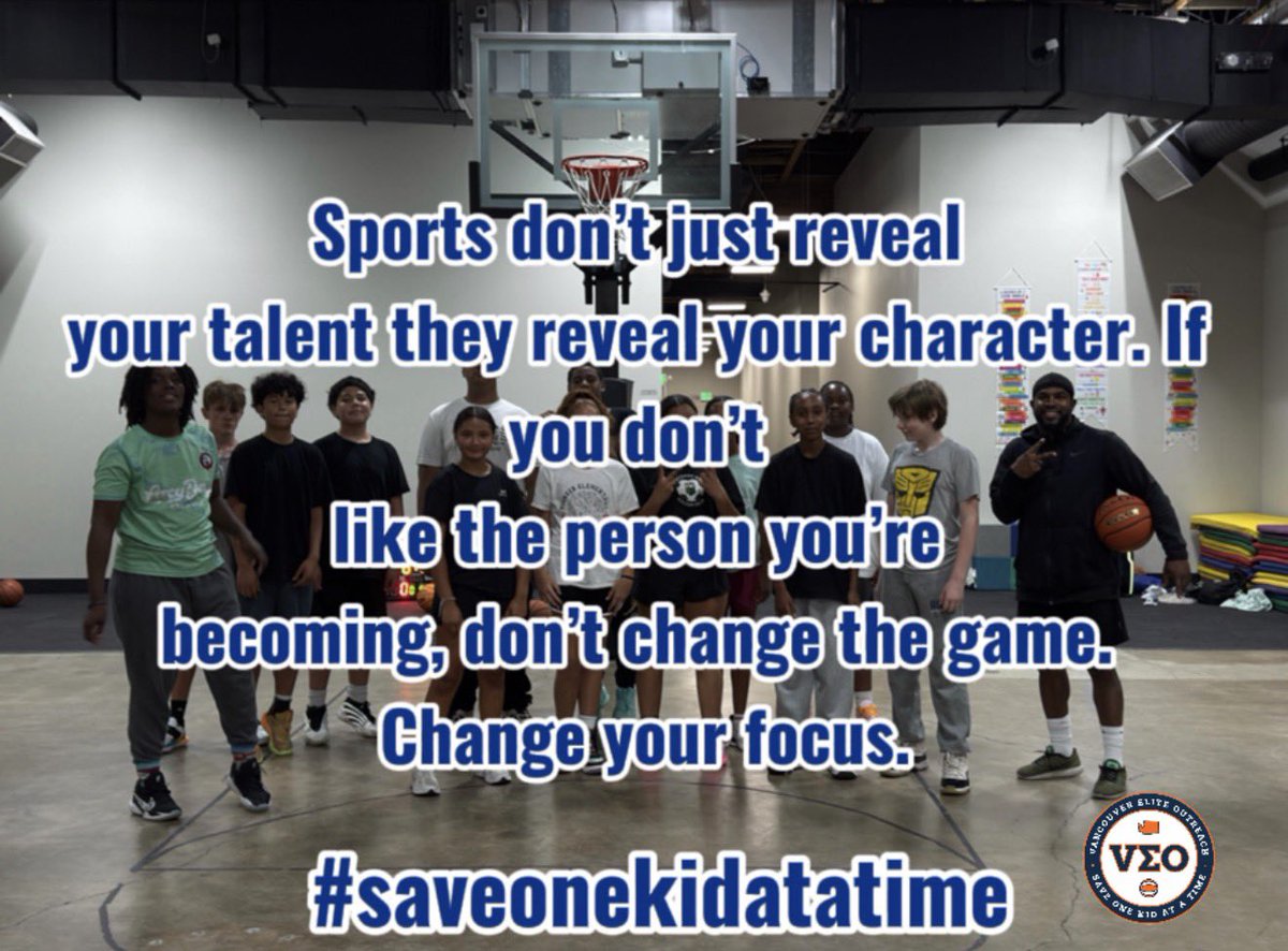 OutreachElite's tweet photo. Sports don’t just reveal your talent they reveal your character. If you don’t like the person you’re becoming, don’t change the game. Change your focus.

#saveOneKidAtATime https://t.co/OAPPX8eIMX