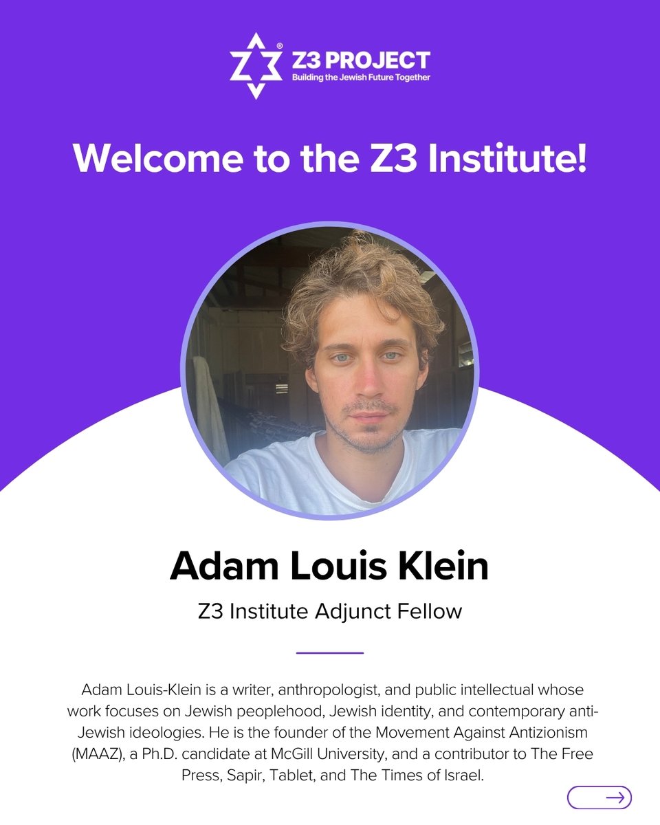 z3_project's tweet photo. We are pleased to welcome Adam Louis-Klein and Seth Mandel as the newest Fellows of the Z3 Institute.

Adam and Seth bring distinguished backgrounds in Jewish thought, public scholarship, journalism, and intellectual leadership. Their work explores some of the most important questions facing Jewish life today, including Jewish peoplehood, identity, antisemitism, Israel, and the evolving relationship between Israel and the Diaspora.

As the Z3 Institute continues to foster rigorous ideas and meaningful dialogue, we are excited for the perspectives, scholarship, and leadership they will contribute.

Please join us in welcoming Adam and Seth to the Z3 Institute.
