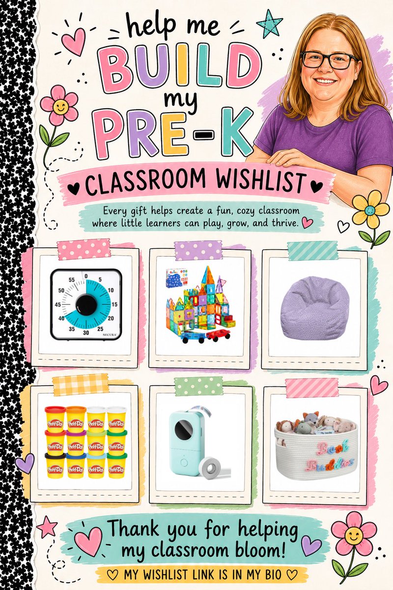 KeciaHambrick's tweet photo. @MsPatty_PreK @YorkieMom26 I’m a first year Pre-K teacher in Georgia with the goal of creating a fun, welcoming space for my students.

https://t.co/agXeKEKMoZ

#clearthelist #Teachersof𝕏 #beagoodhuman #teacherwishlist https://t.co/eWhGY5q7mz