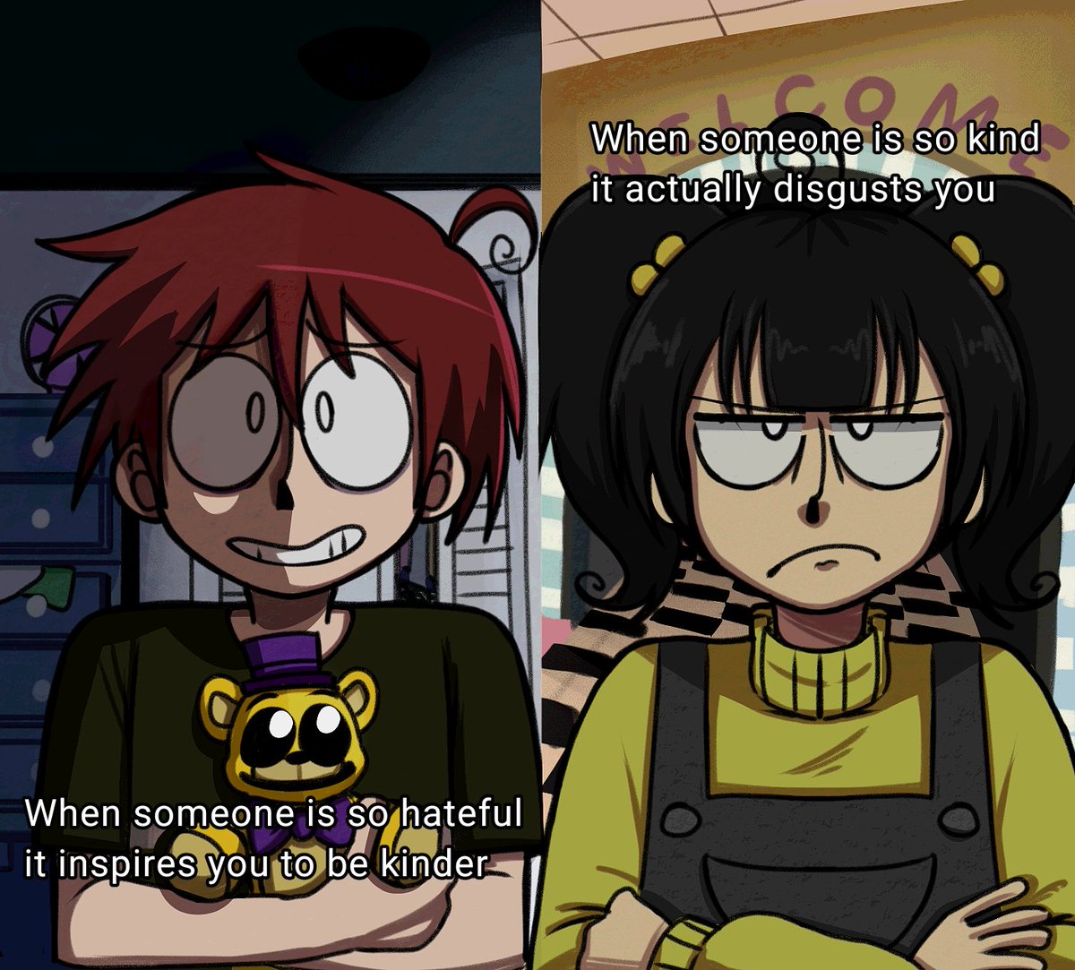 samimimis's tweet photo. The contrast is real
#FNAF #CryingChild #Cassidy https://t.co/PxPckXmc6N